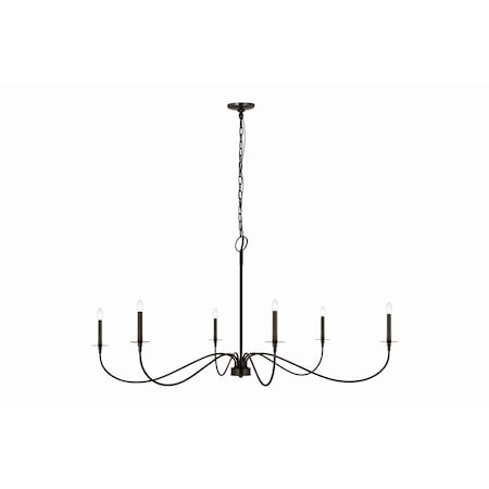 Z-Lite Arrington 6 Light Chandelier, Matte Black 2301-63MB
